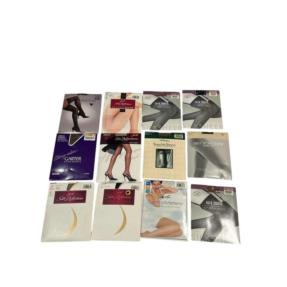 VTG Pantyhose Tights Panties‎  Lot of 12 Various Colors & Sizes